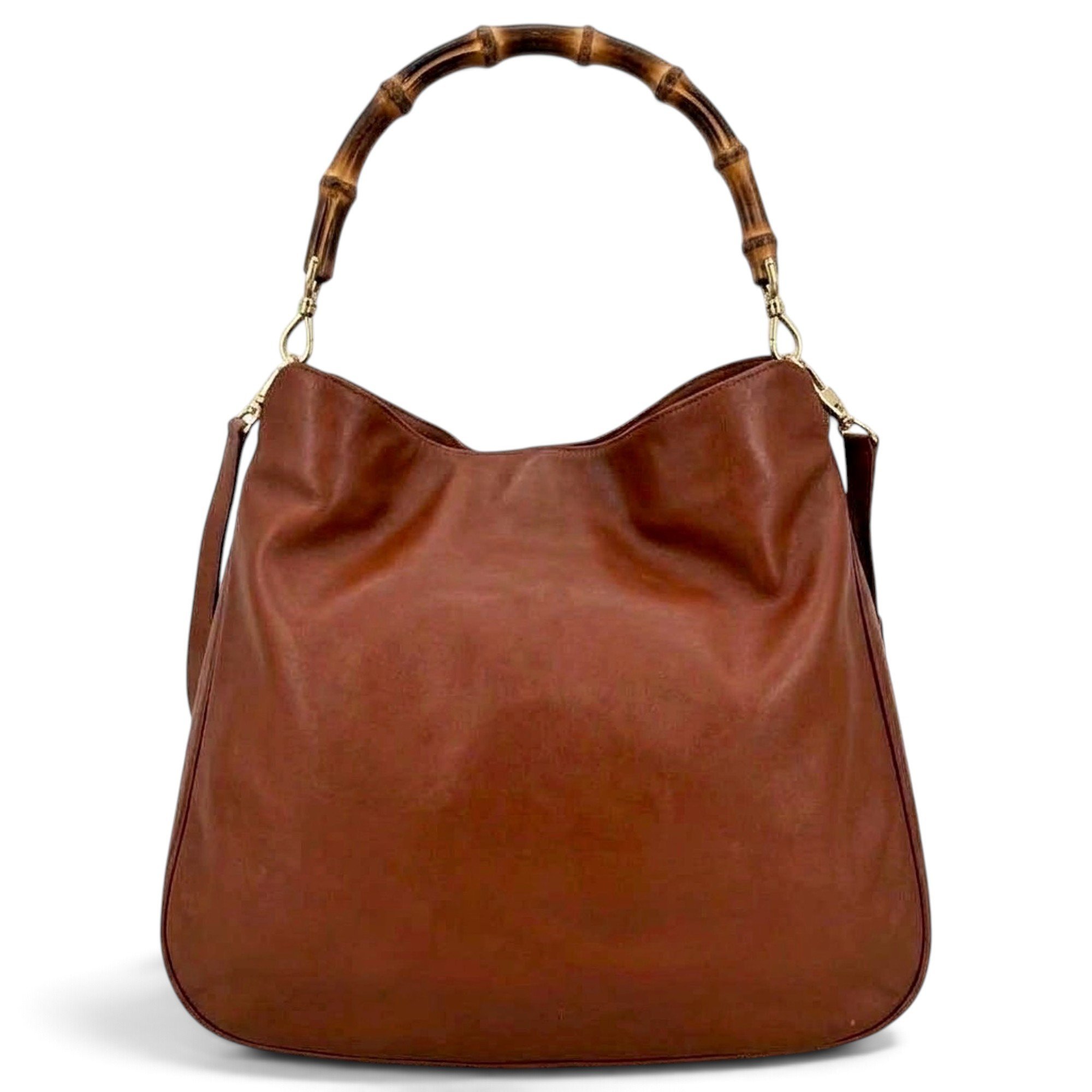 Bamboo Top Handle leather handbag