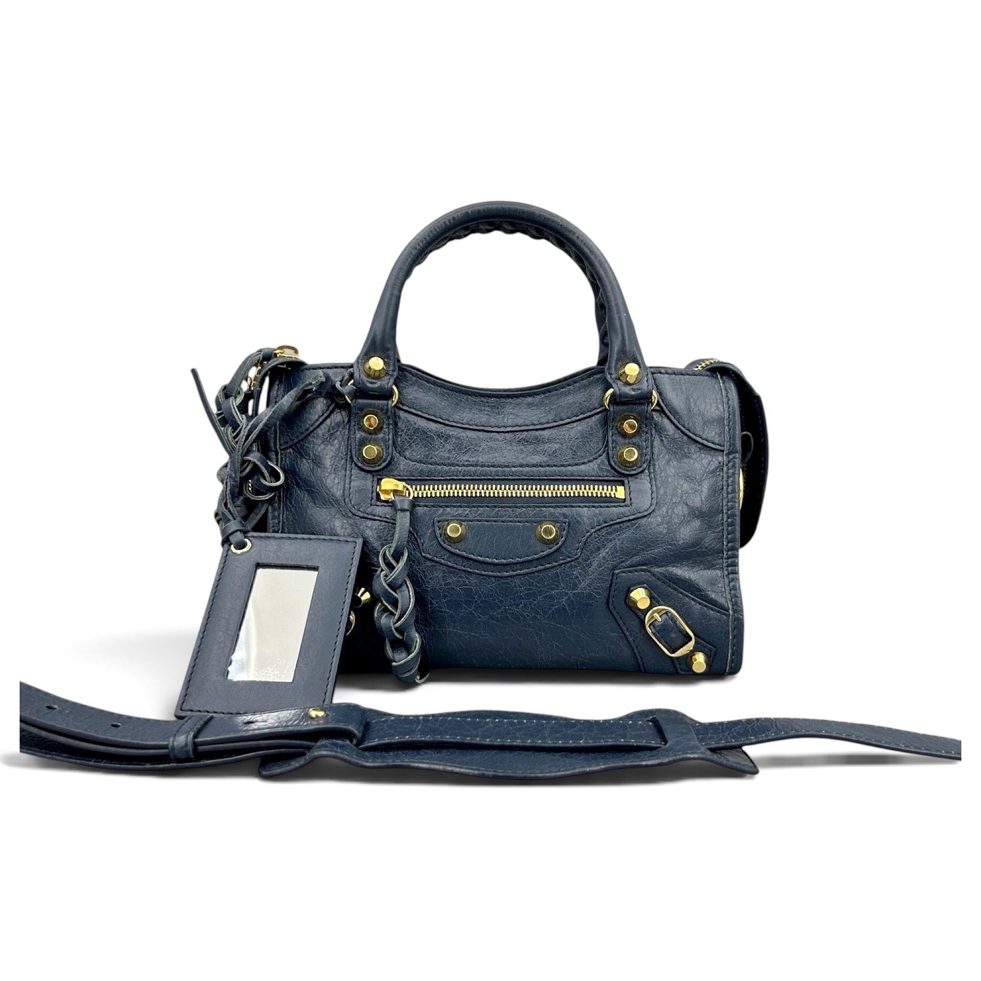 City leather handbag