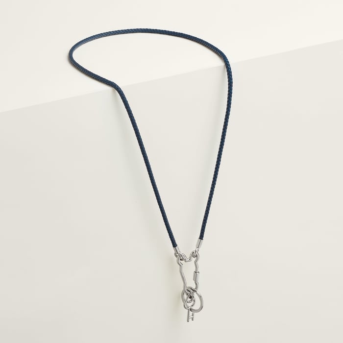 Navy Cle Cheval Snap Hook Necklace
