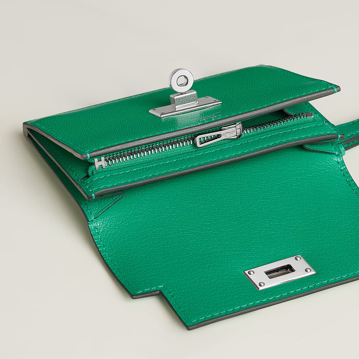 Menthe Kelly Pocket Slim Wallet