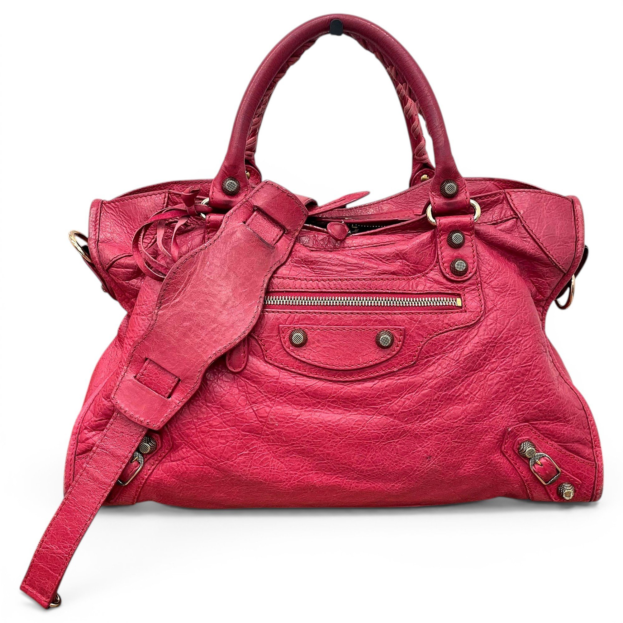 City leather handbag