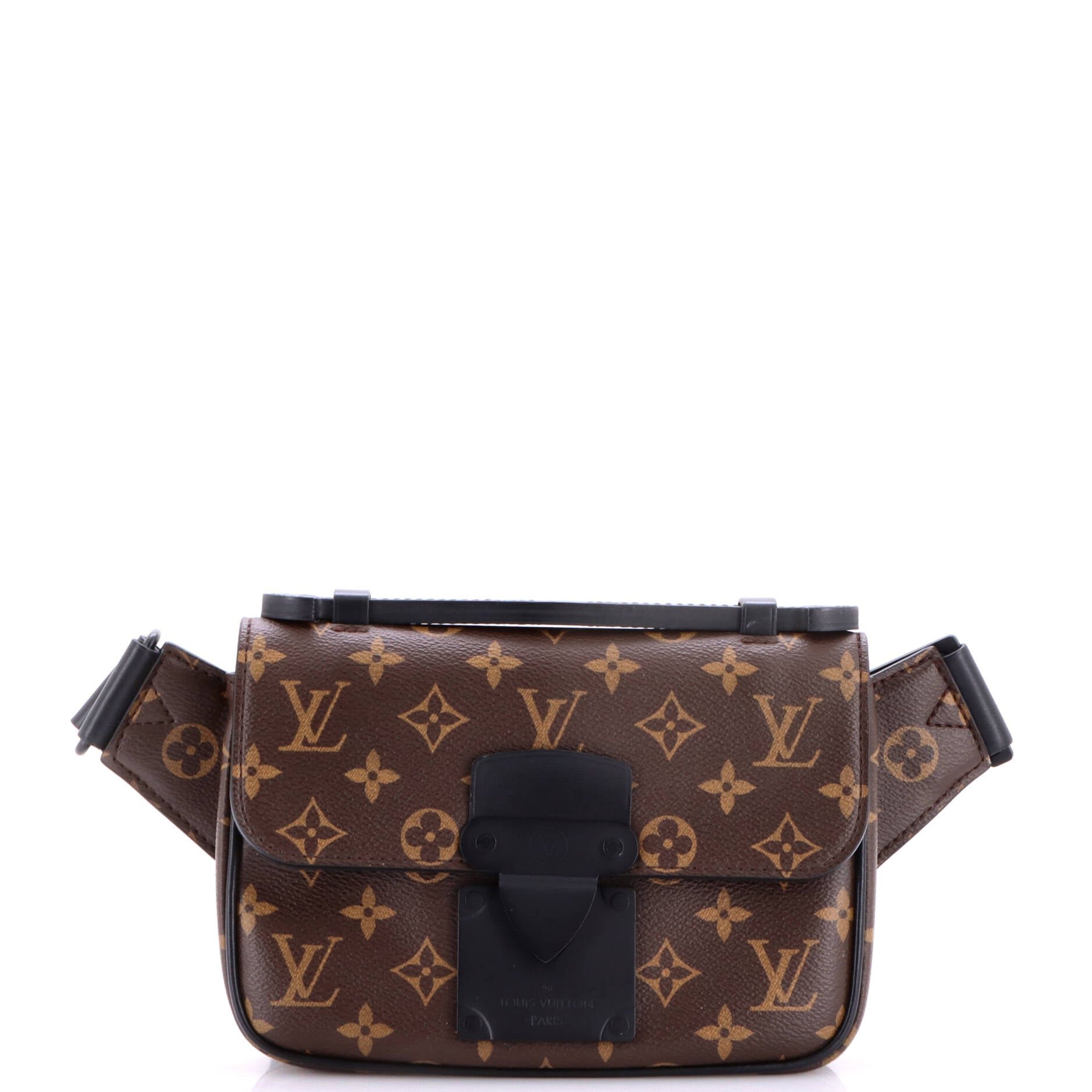 S Lock Sling Bag Macassar Monogram Canvas