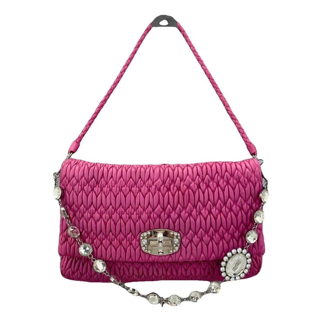 Miu Crystal leather handbag