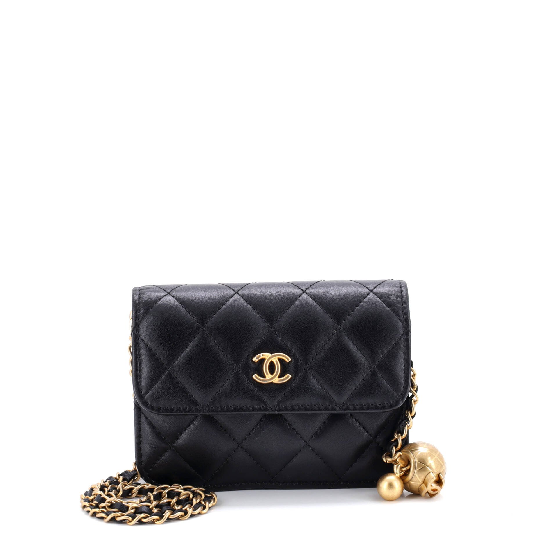 Chanel Pearl Crush Flap Clutch with Chain Quilted Lambskin Mini