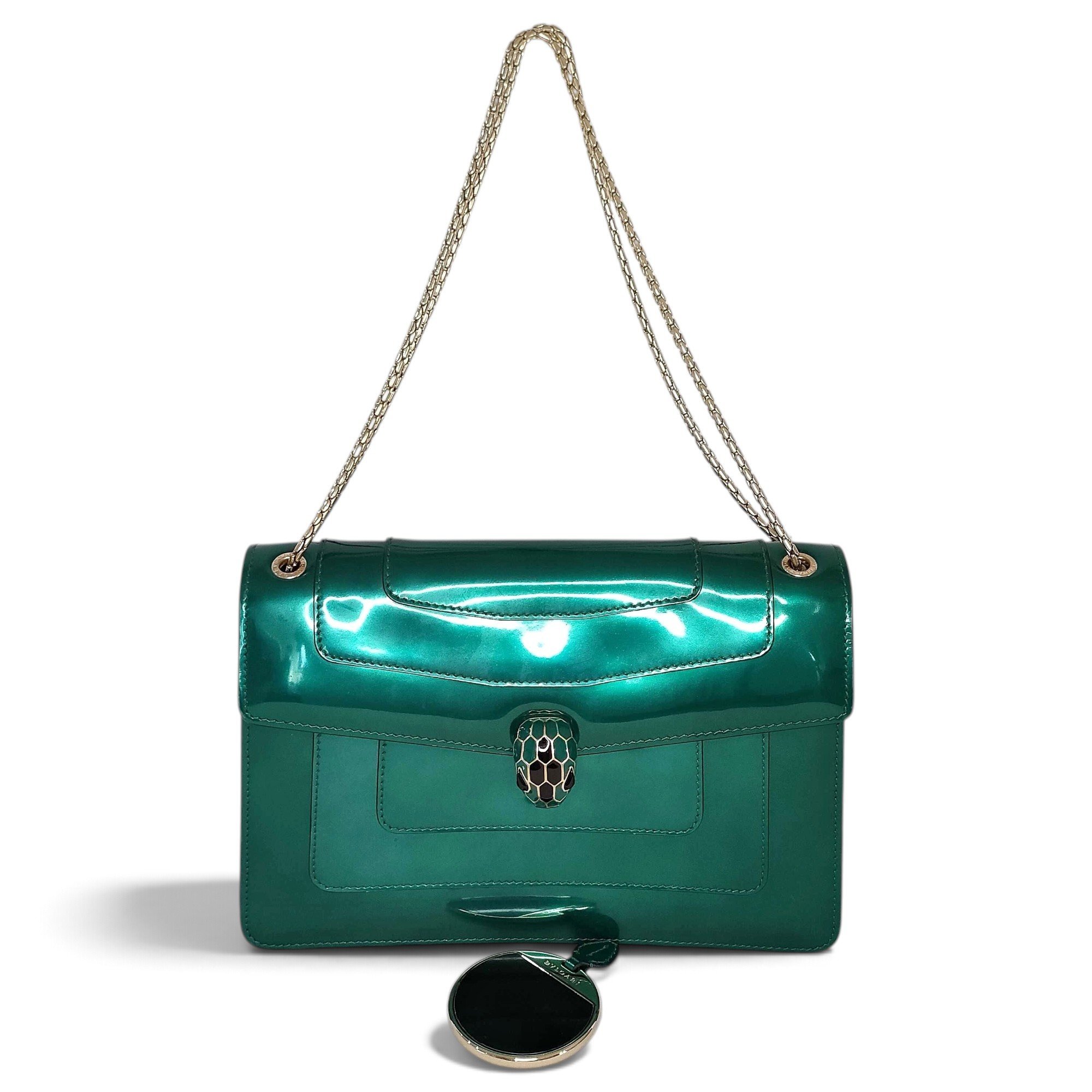 Serpenti patent leather handbag