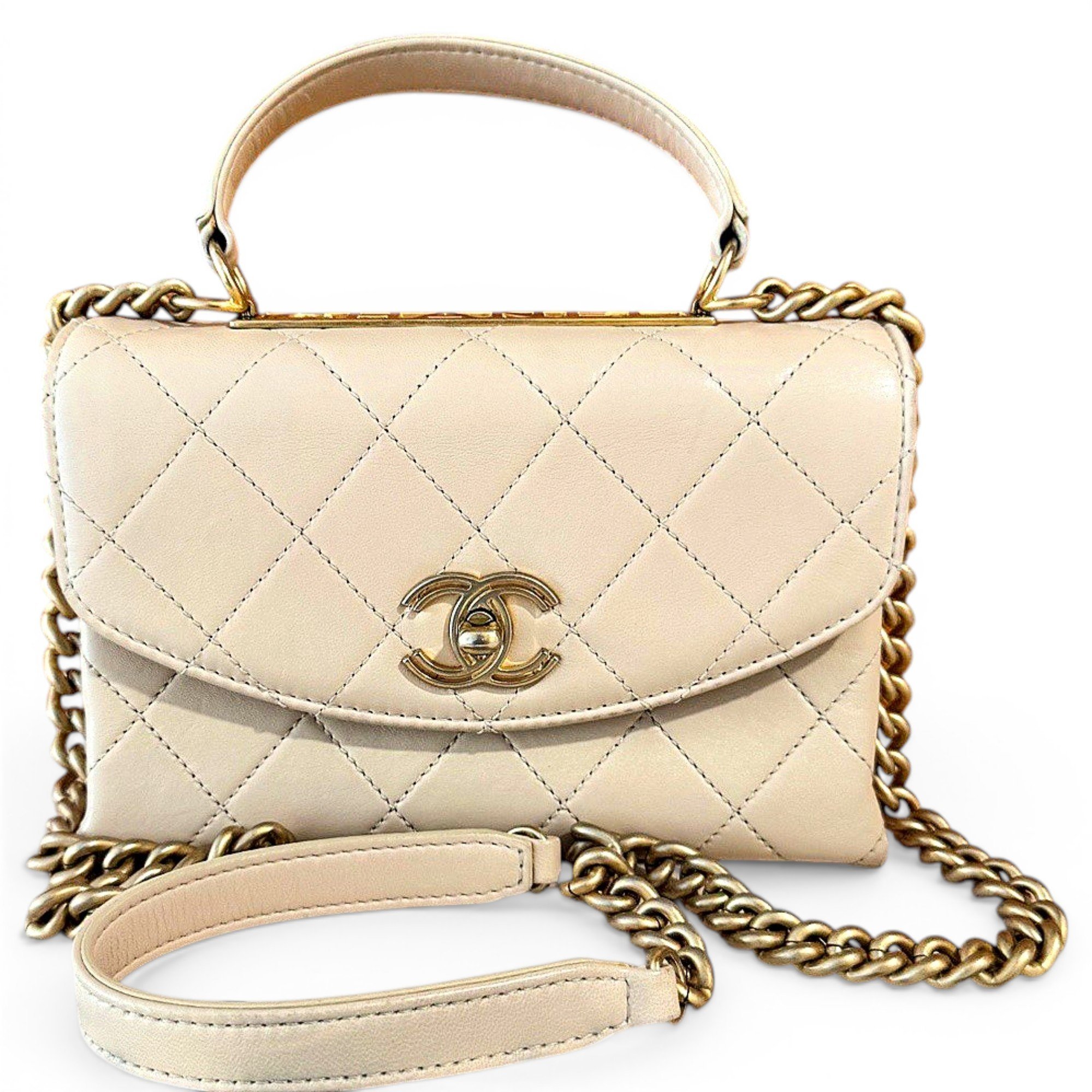 Trendy CC leather crossbody bag