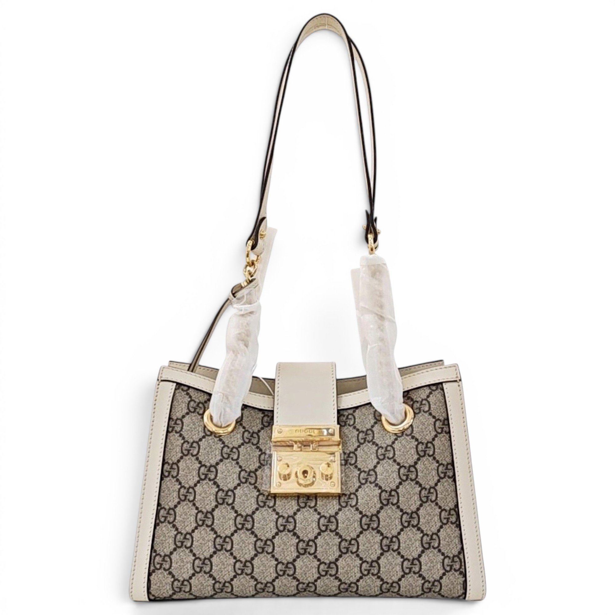 Padlock leather handbag