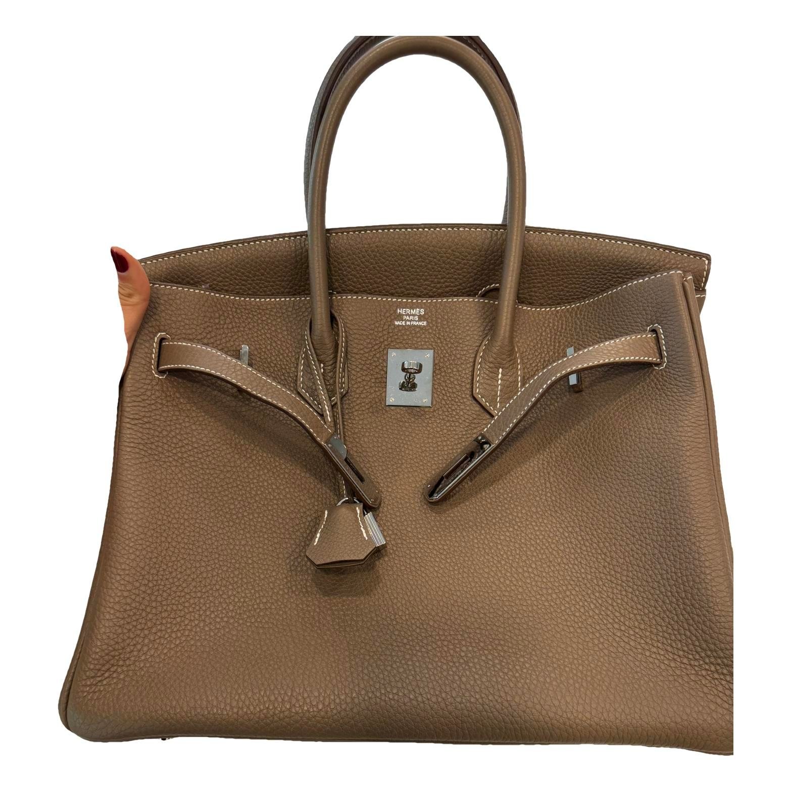 Hermes Birkin 35 Handbag Etoupe Togo Leather