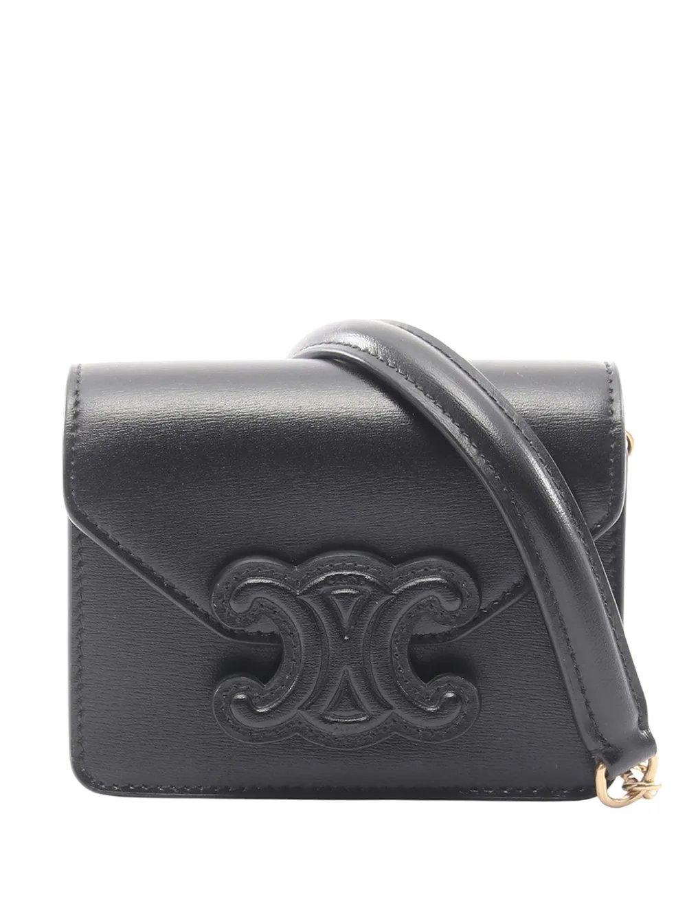 Celine 2000-2026 Mini Calfskin Cuir Triomphe Chain crossbody bag