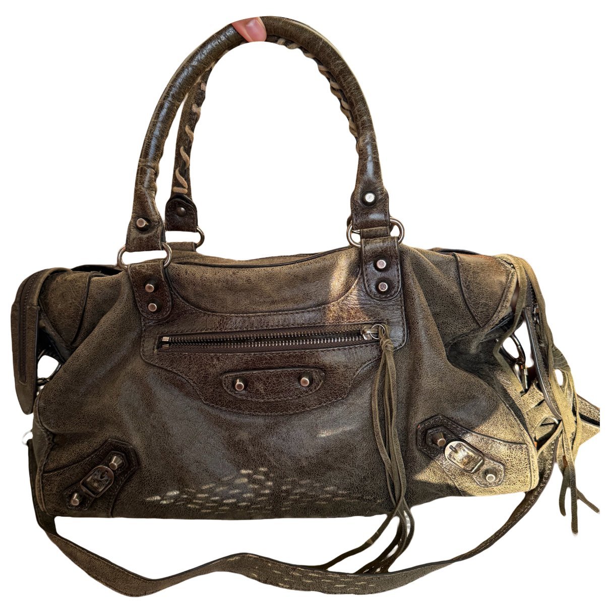 City leather handbag