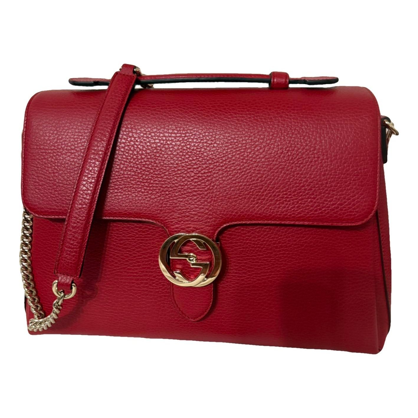 Interlocking leather handbag