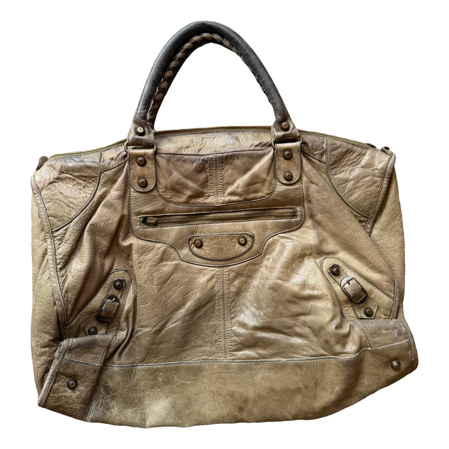 Work leather handbag