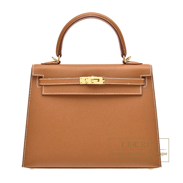 Hermes Kelly bag 25 Sellier Gold Epsom leather Gold hardware