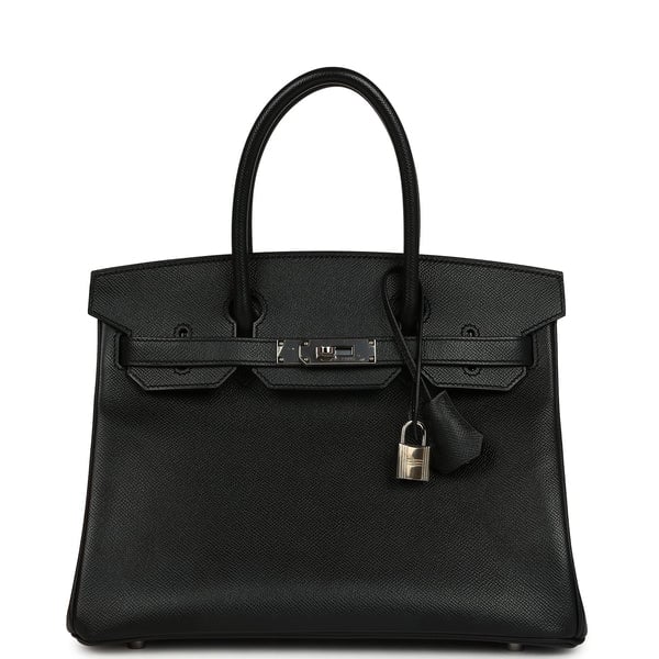 Hermes Pre-owned Hermes Birkin 30 Black Epsom Palladium Hardware