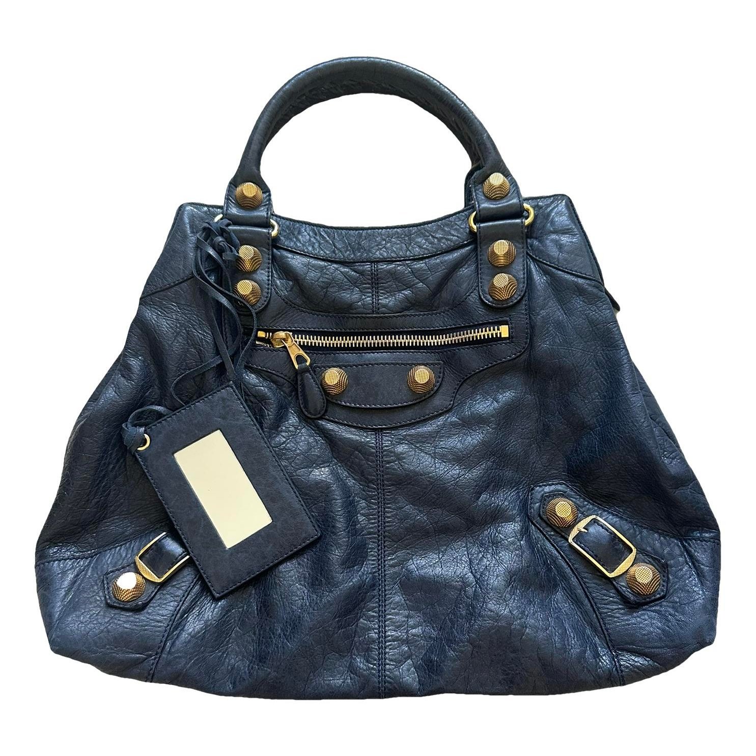 City leather handbag