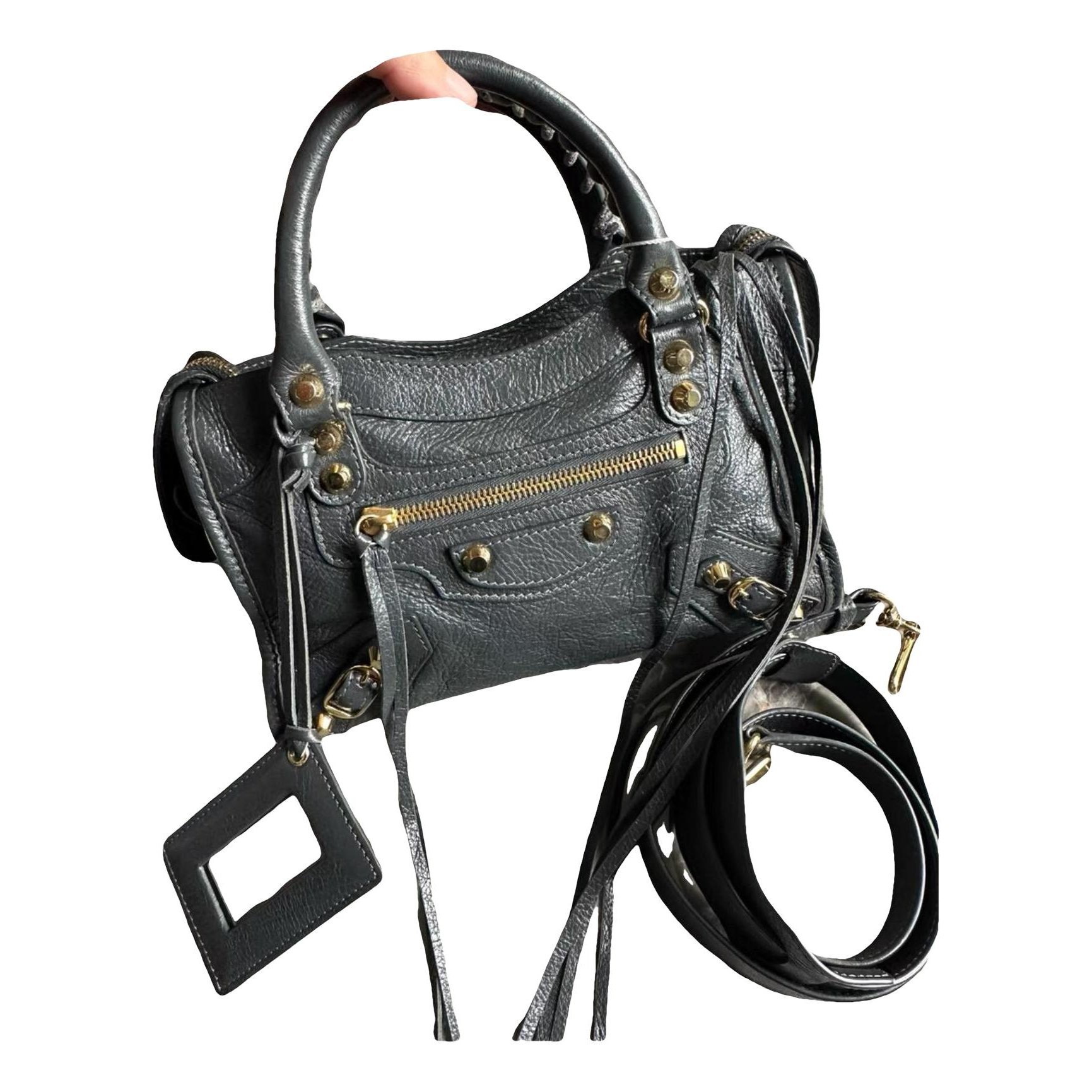 City leather handbag