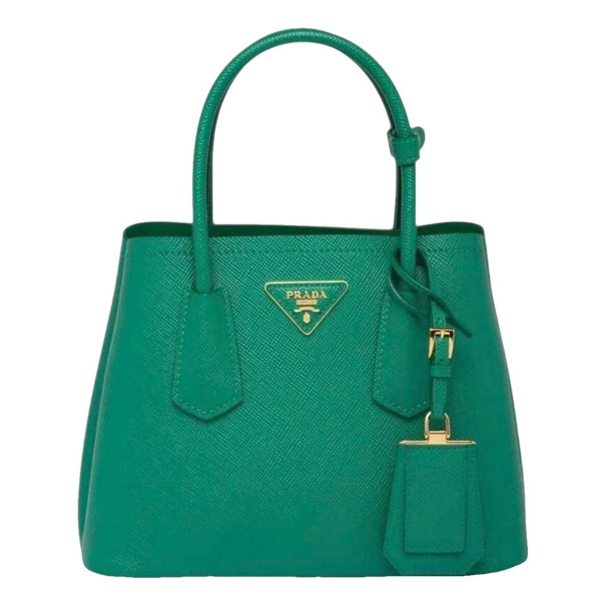 Double leather handbag