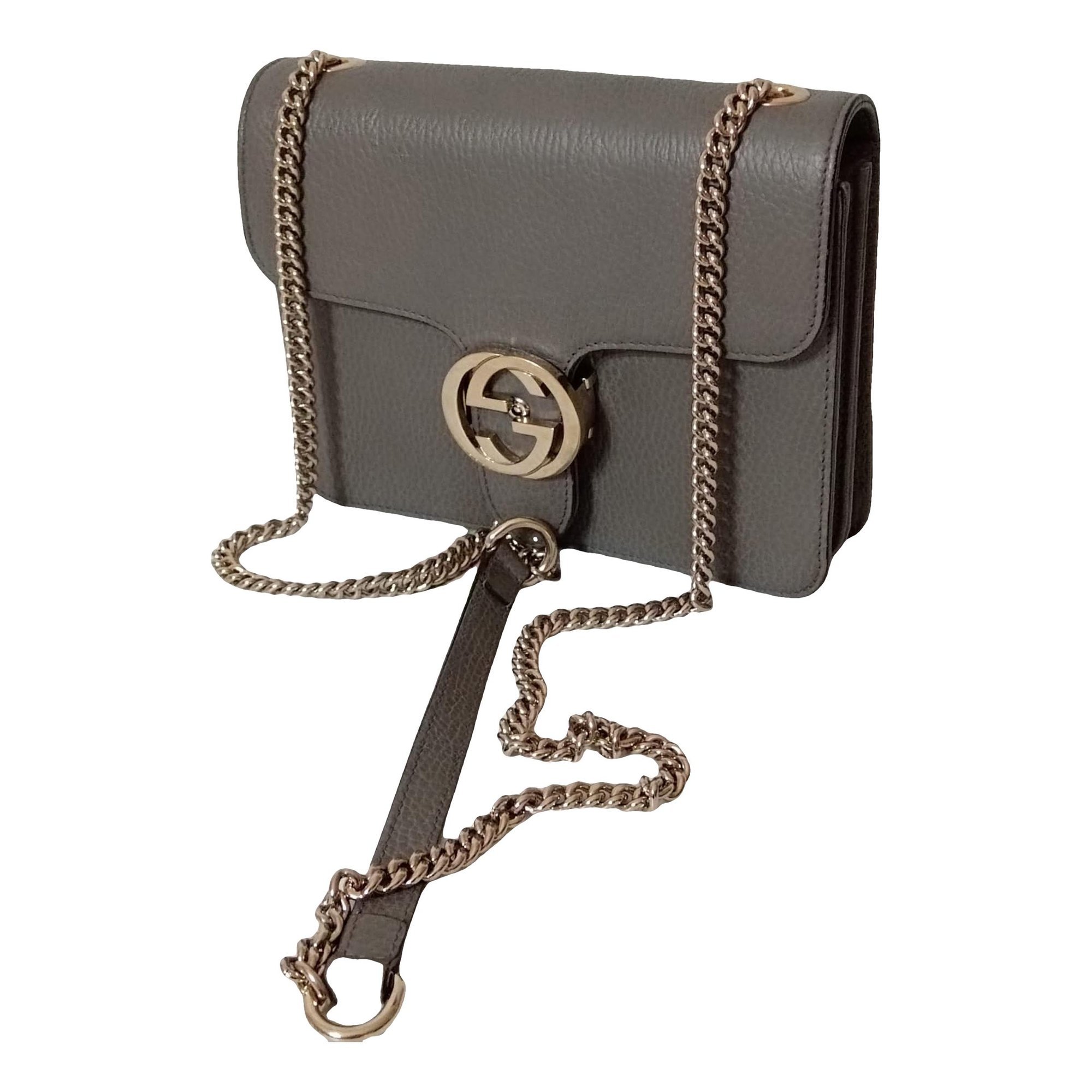 Interlocking leather crossbody bag