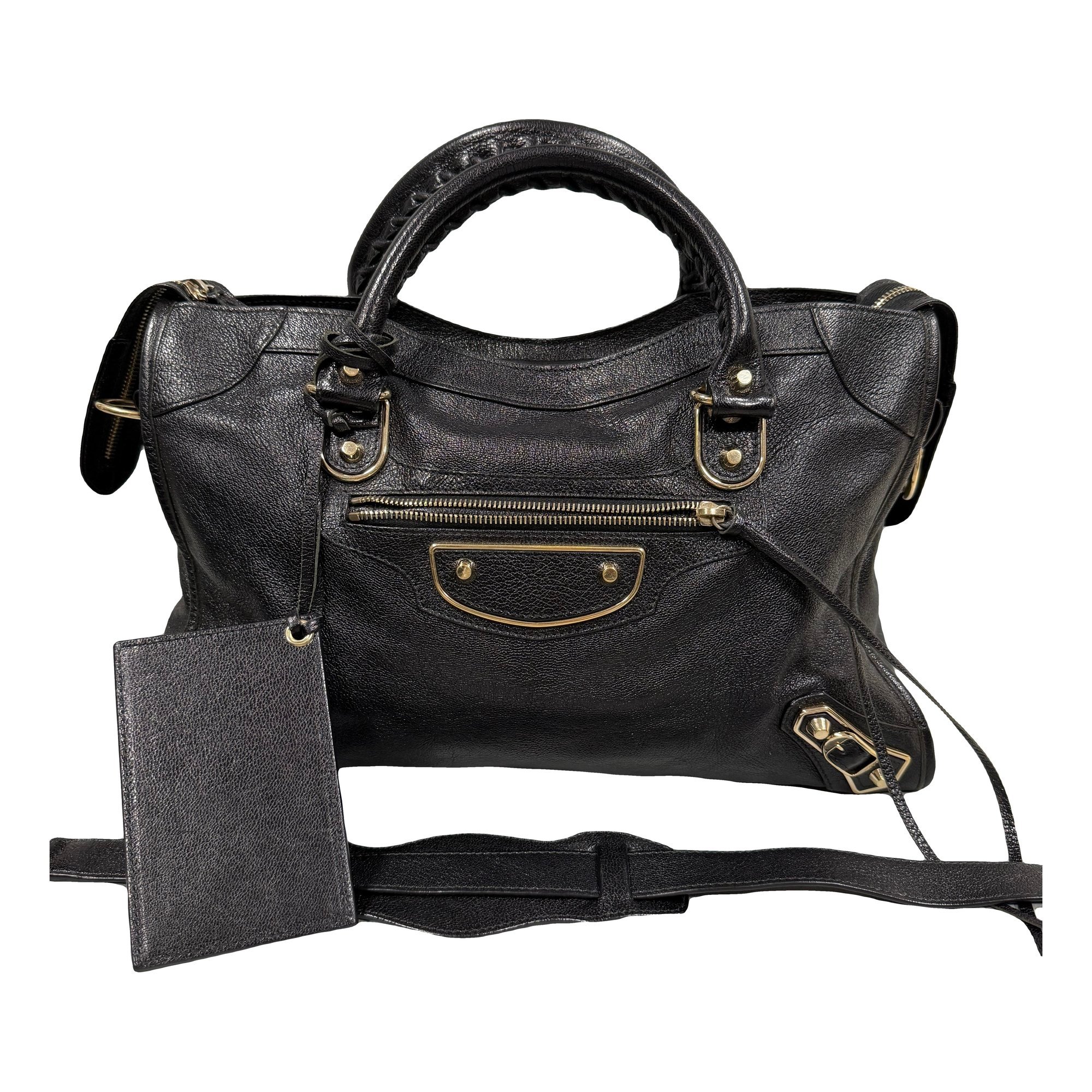 City leather handbag