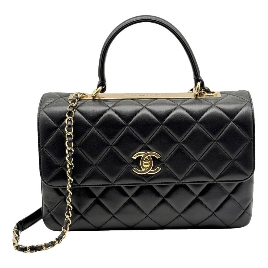 Trendy CC Top Handle leather crossbody bag