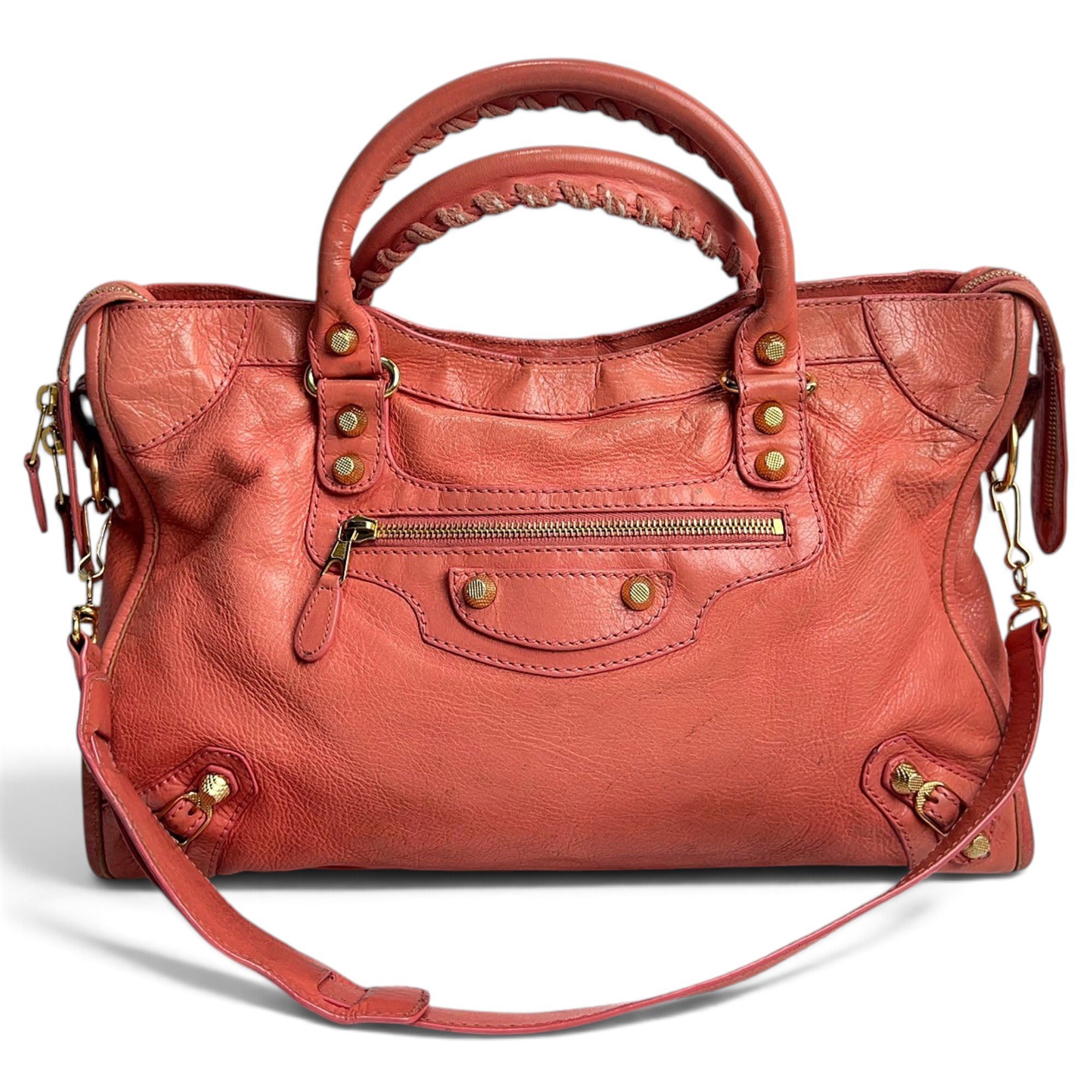 City leather handbag