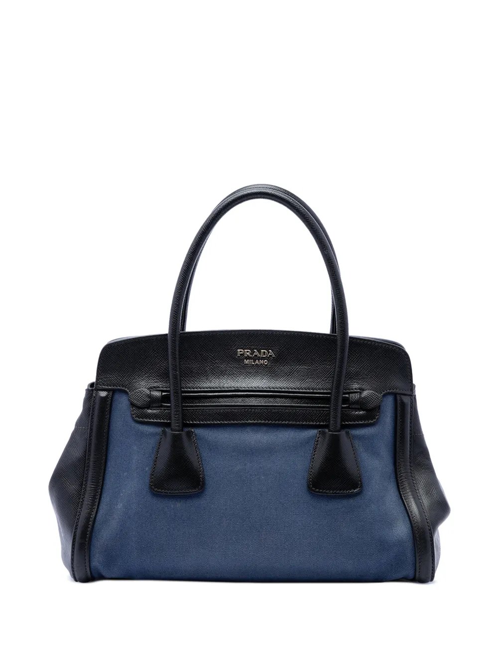 2013-2026 Bicolor Saffiano Cuir Trimmed Canvas satchel