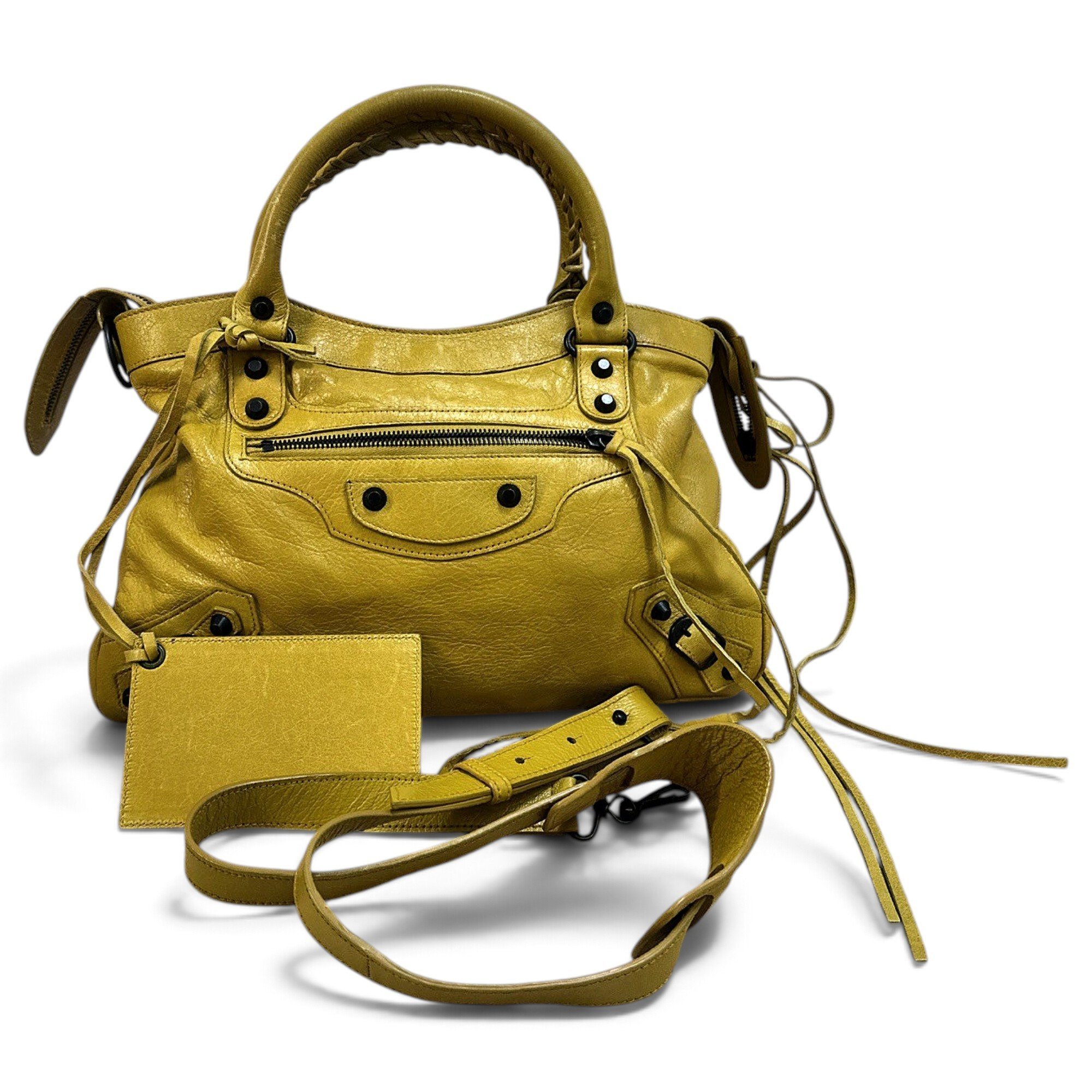 City leather handbag