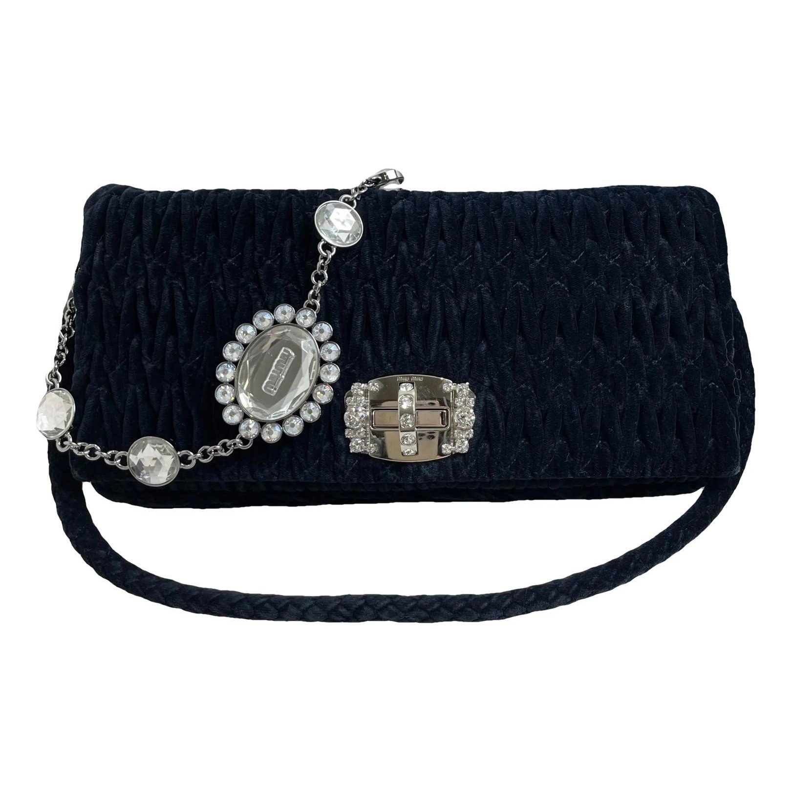 Miu Crystal velvet handbag