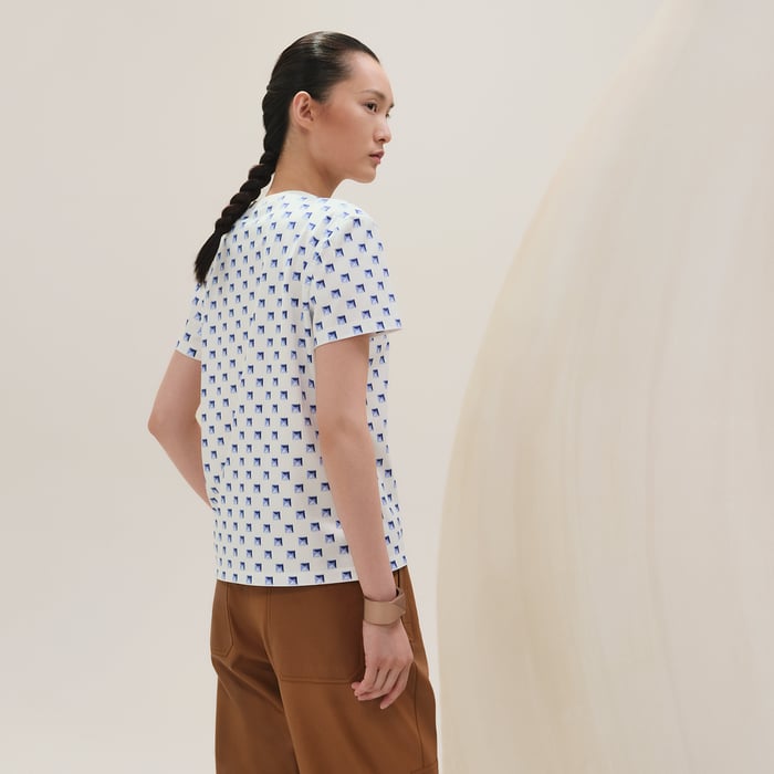 Blanc Sel "Clou Médor Interlock" Straight T-shirt