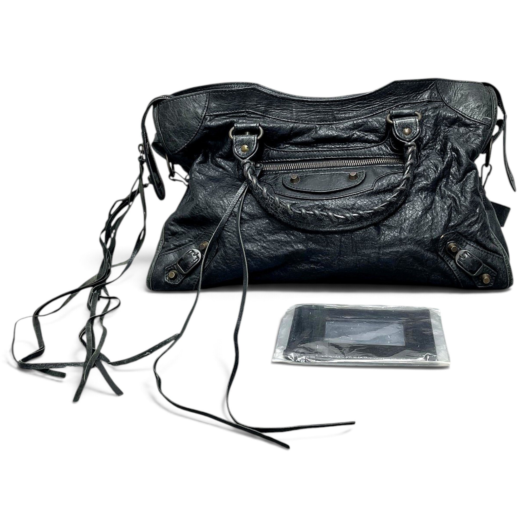 City leather handbag