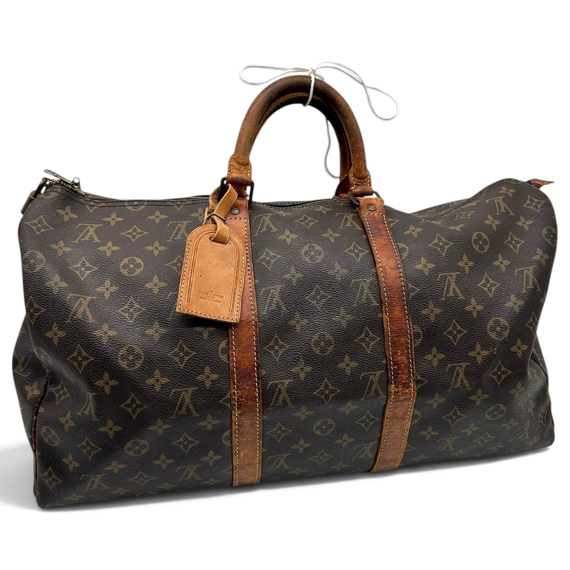 Louis Vuitton Keepall leather travel bag