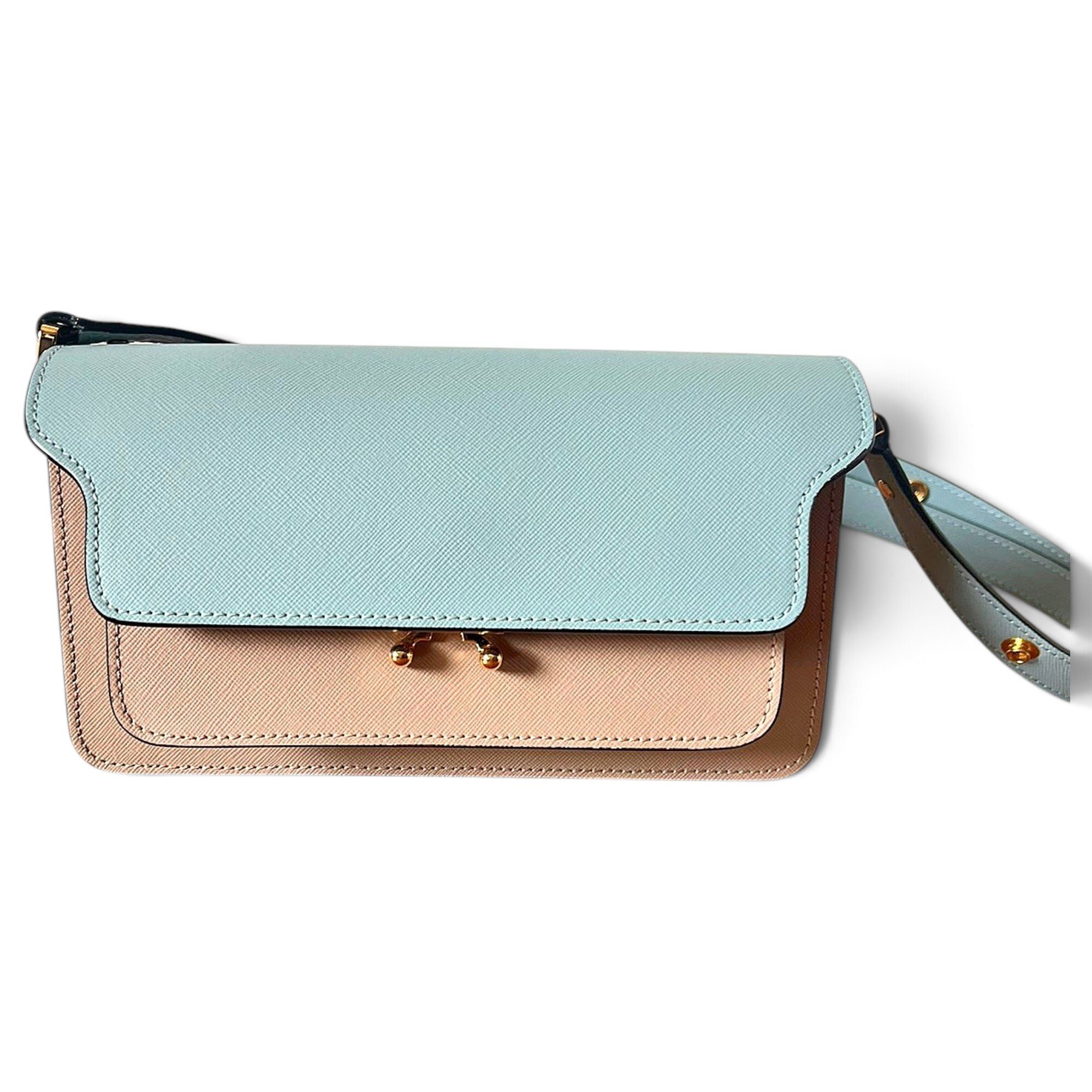 Trunk leather crossbody bag