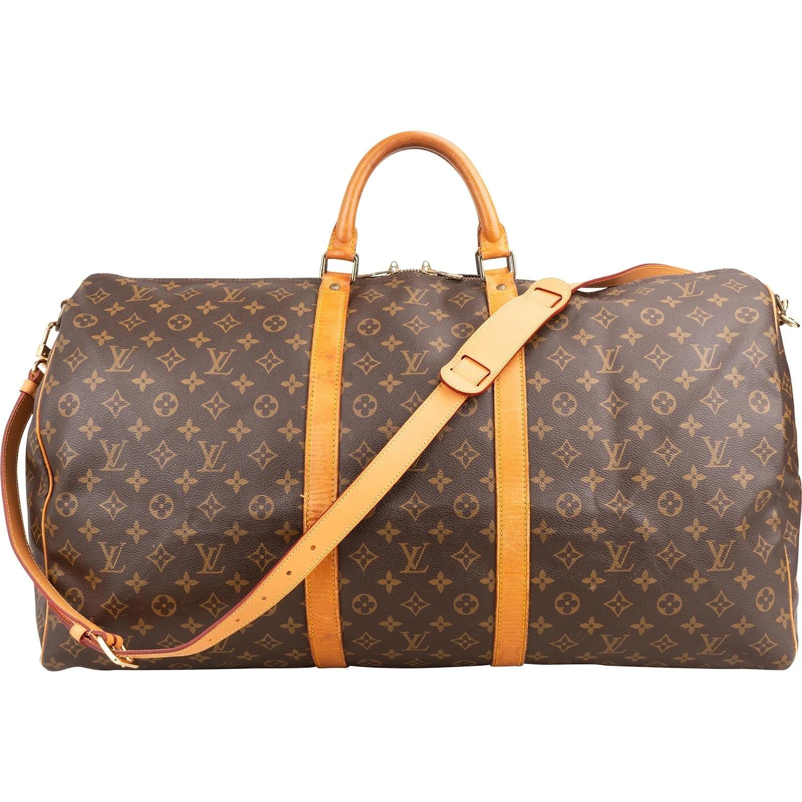 Louis Vuitton Keepall leather travel bag