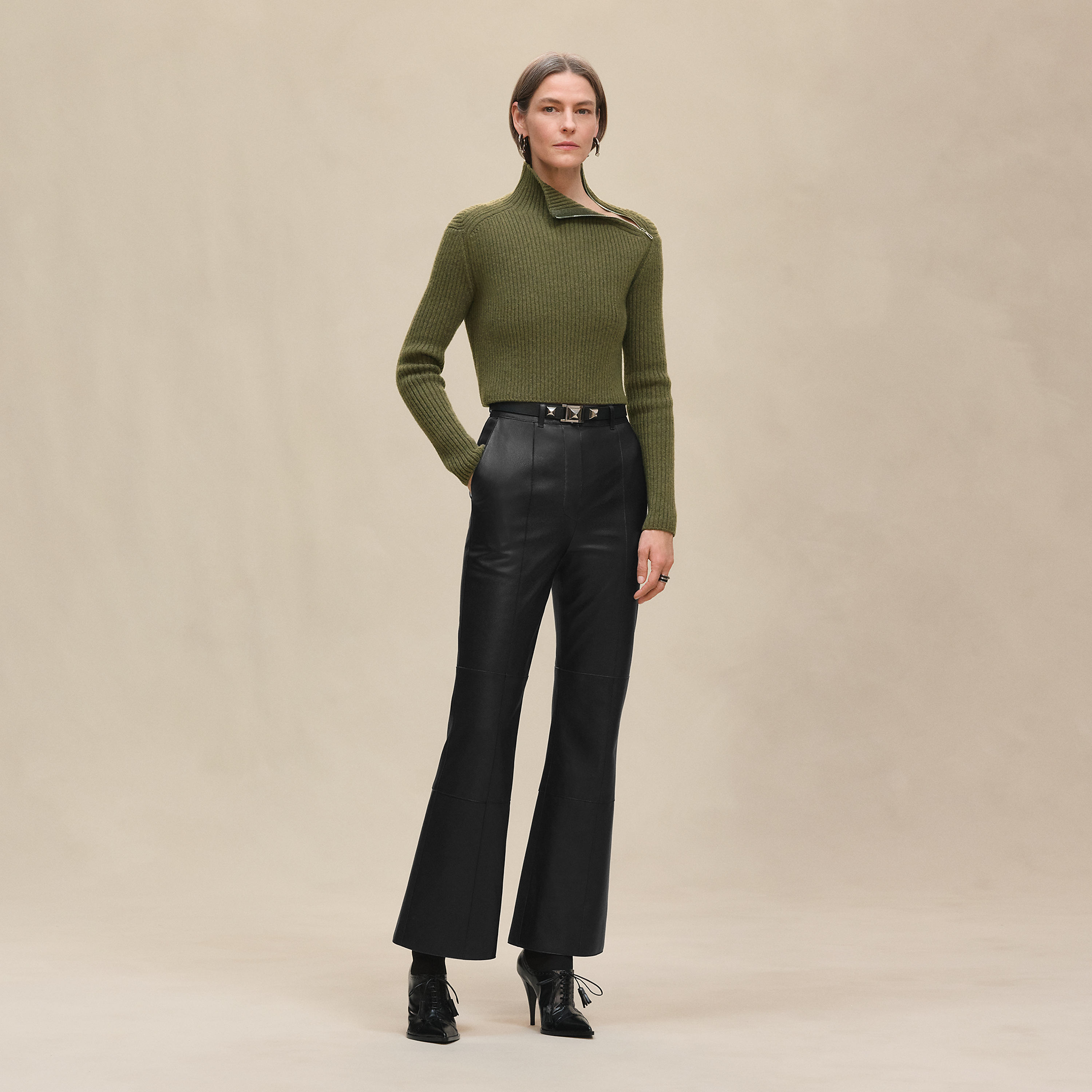Long-sleeve cropped sweater