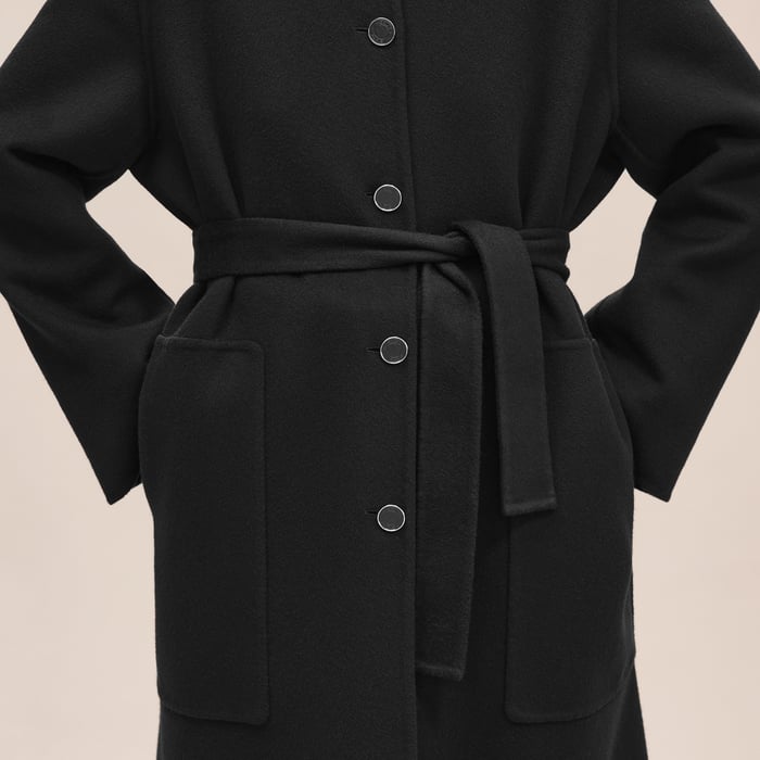 Noir Cashmere Wrap Coat