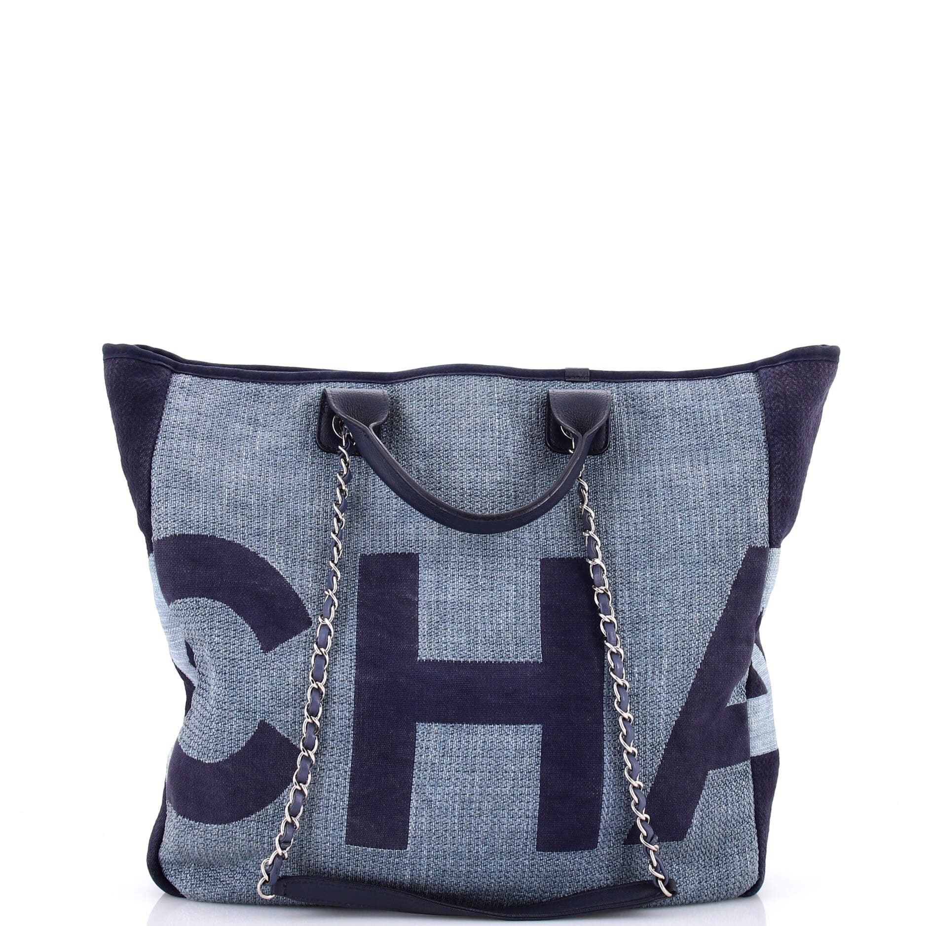 Deauville Logo Shopping Tote Printed Raffia Large