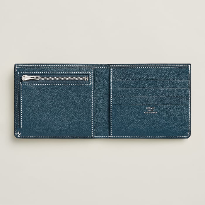 Bleu Tempête H Sellier Compact Wallet