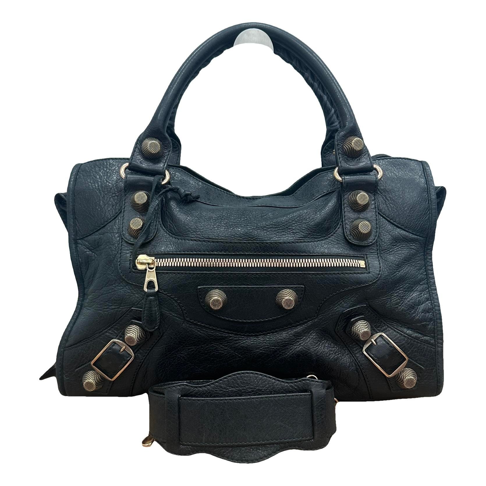 City leather handbag