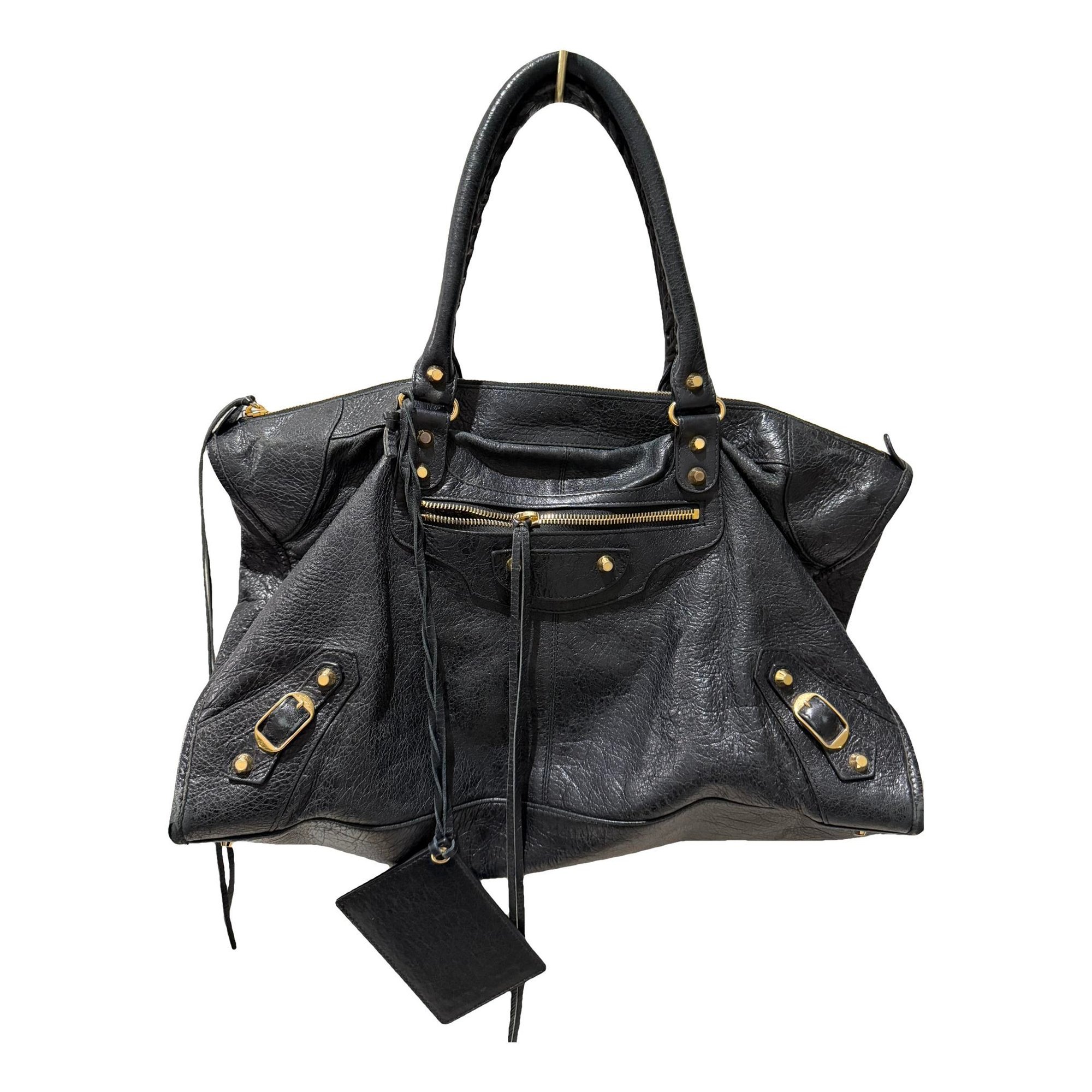 City leather handbag