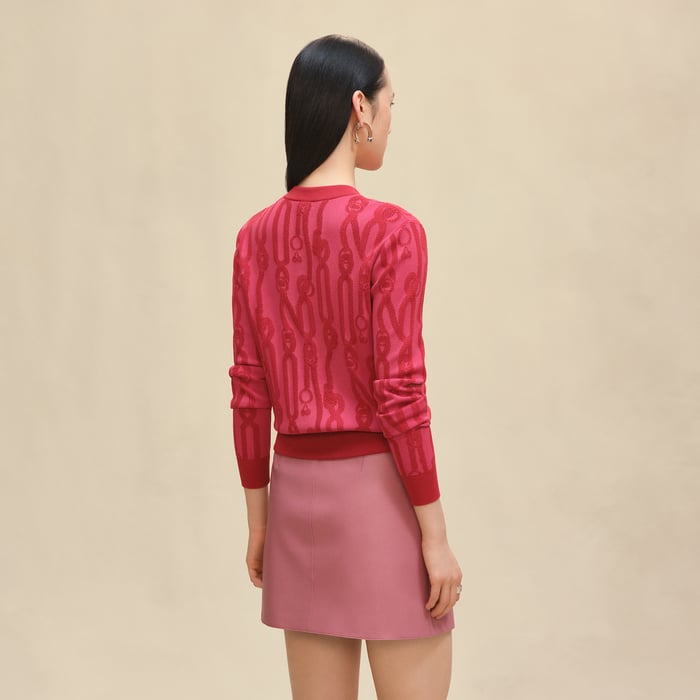 Rose Framboise "Palefroi Remix" Long-sleeve Cardigan