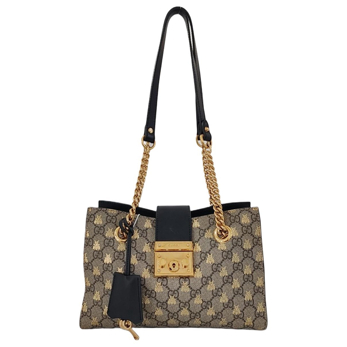 Padlock leather handbag