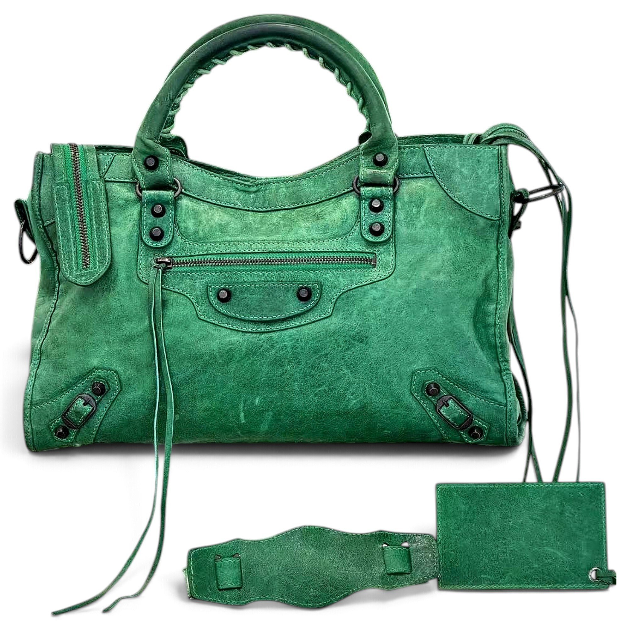 City leather handbag