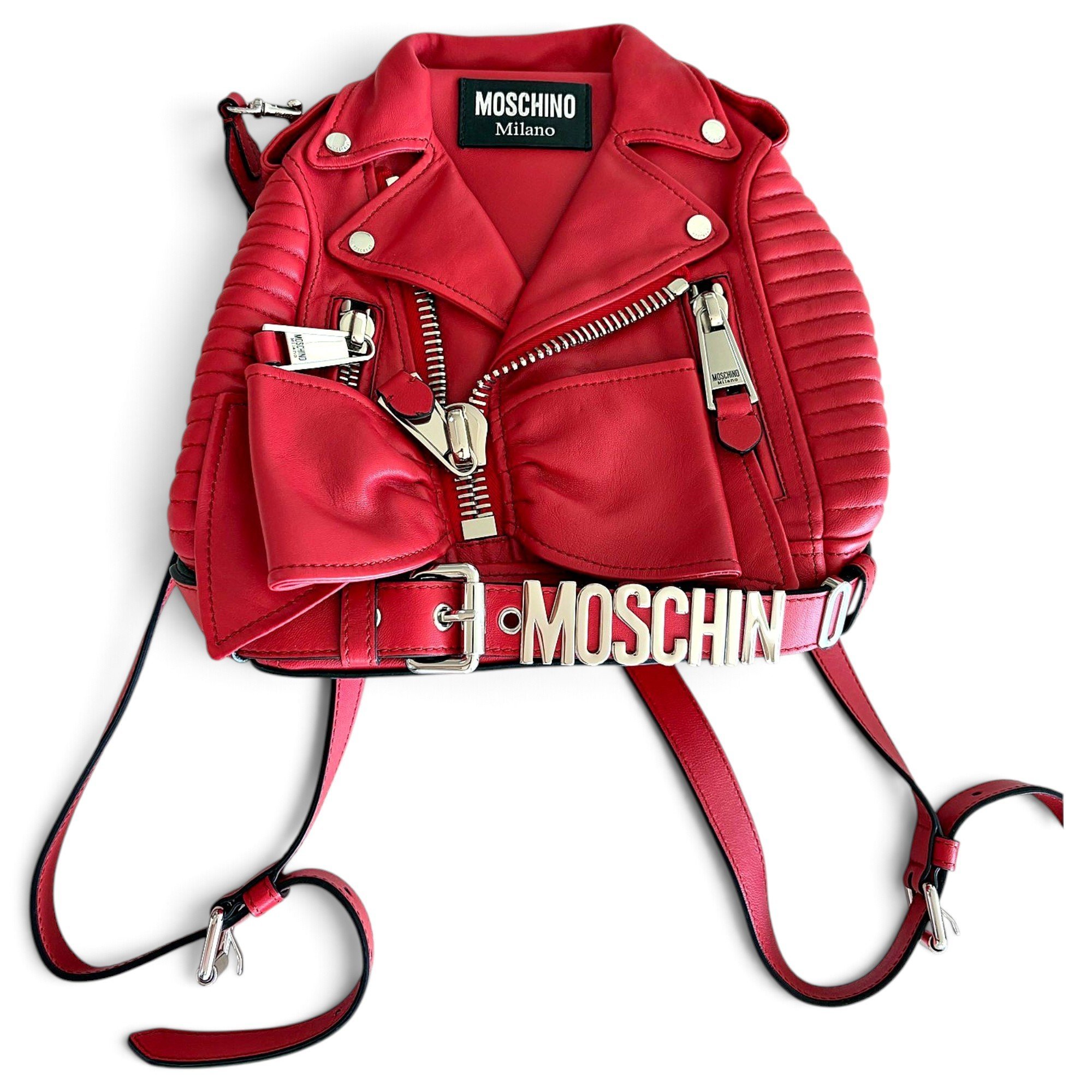Moschino Biker leather backpack