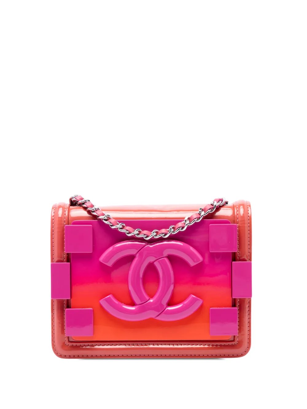 2014 Mini Ombre Acrylic and Patent Boy Brick Flap crossbody bag