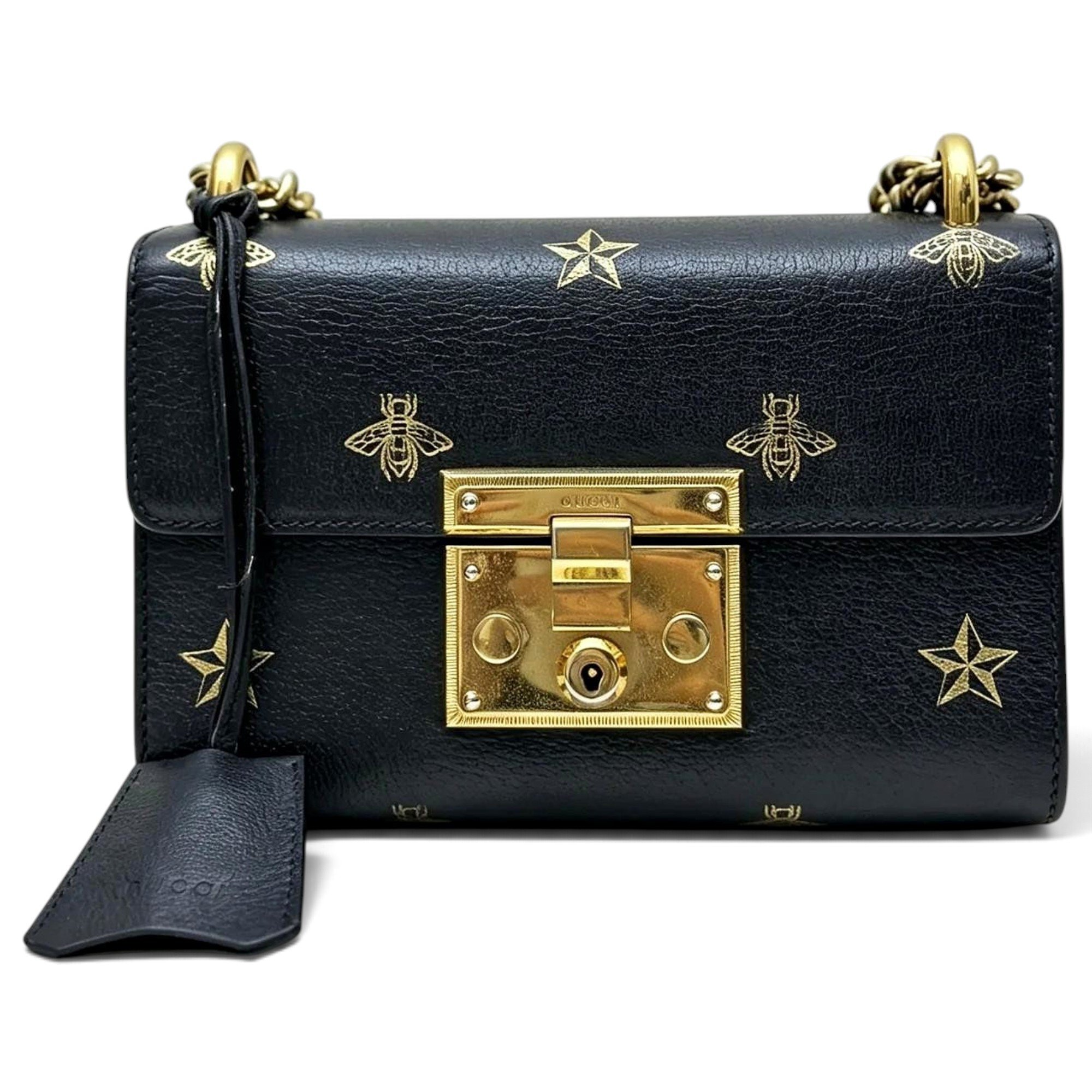 Padlock leather handbag