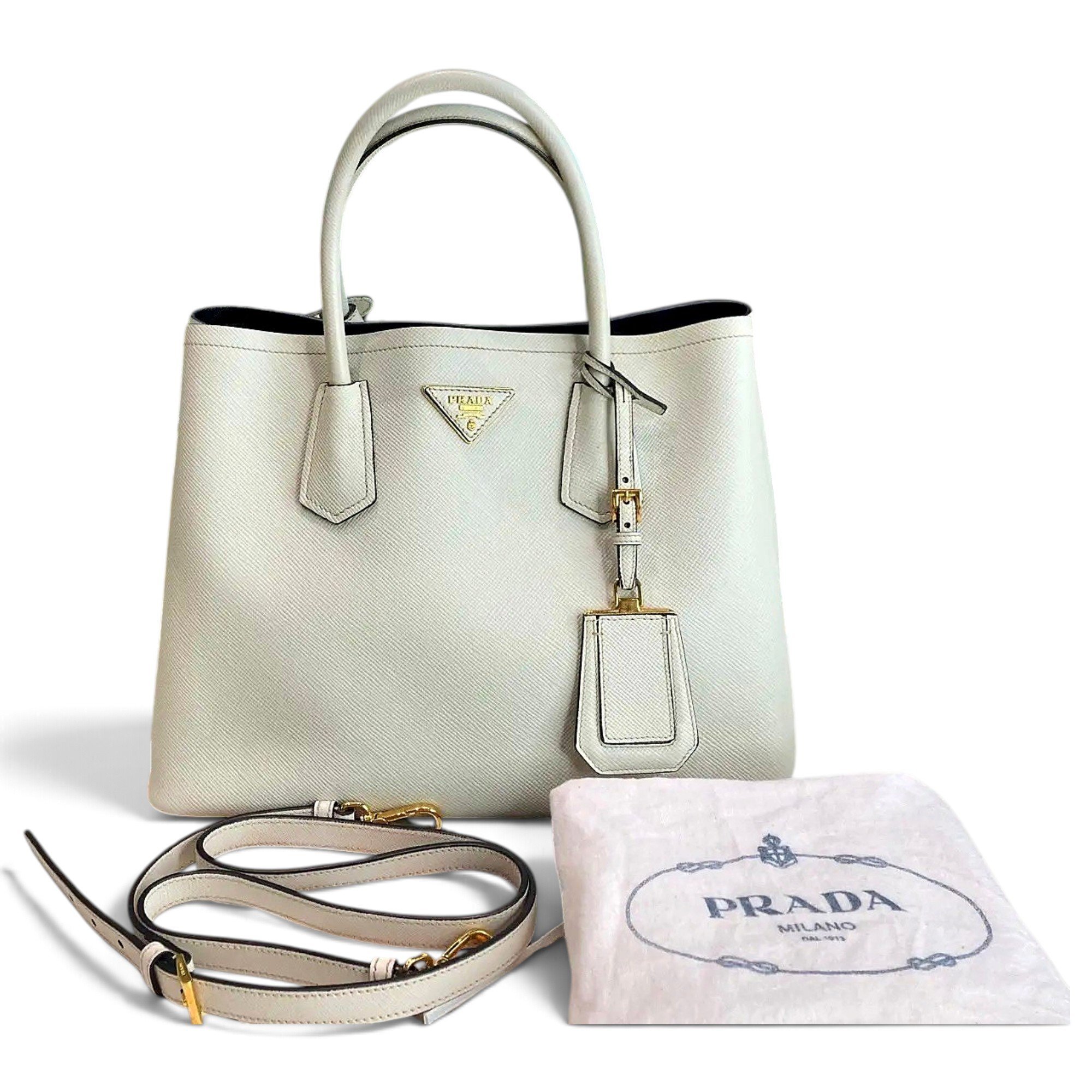 Double leather crossbody bag
