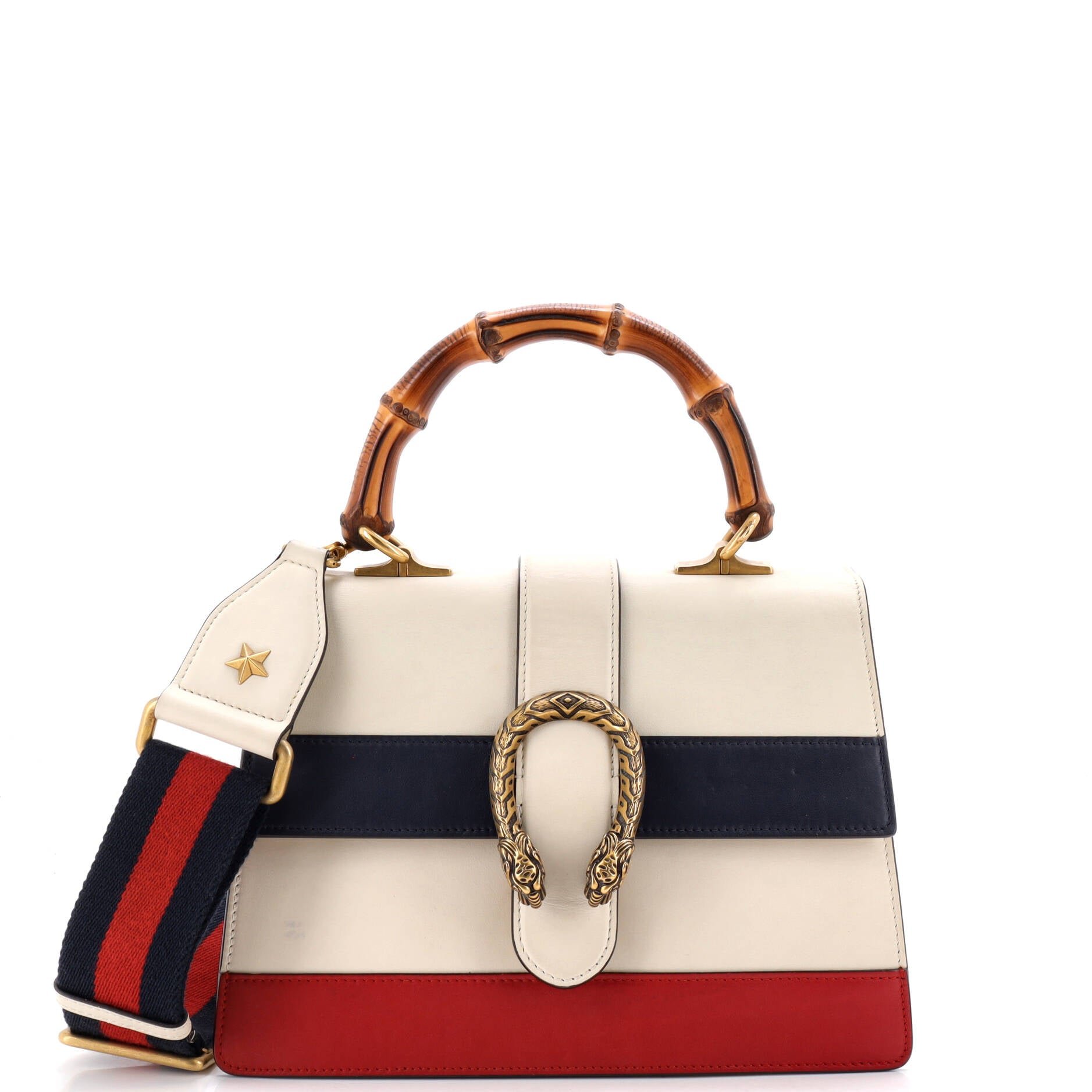 Dionysus Bamboo Top Handle Bag Colorblock Leather Medium