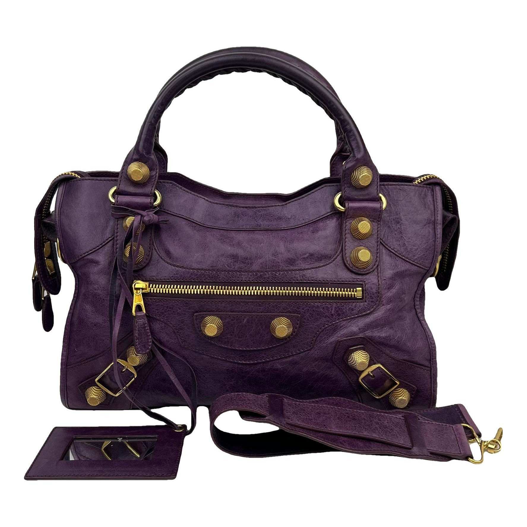 City leather handbag