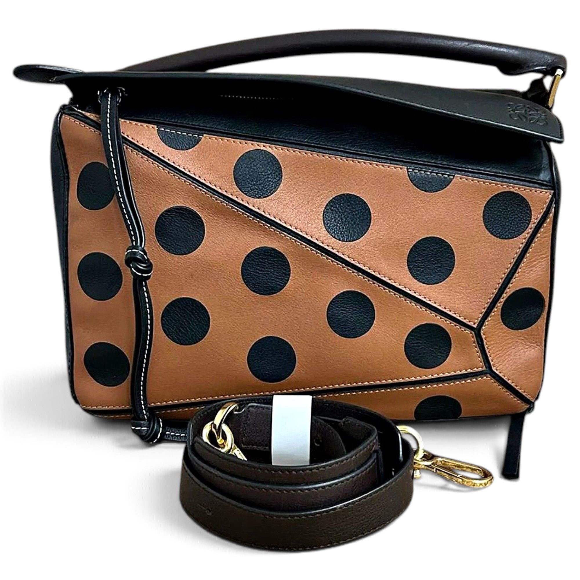 Puzzle leather handbag