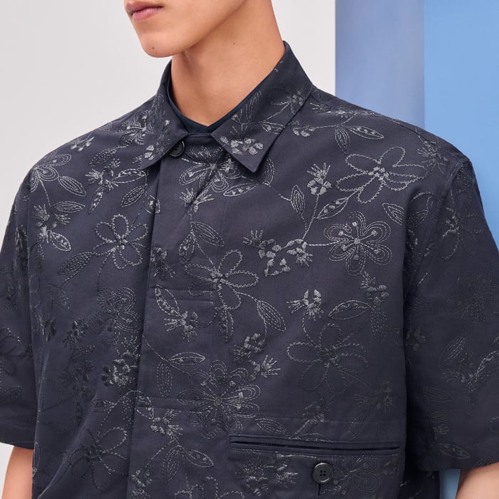 Marine "Fleurs Technique" Short-sleeve Overshirt